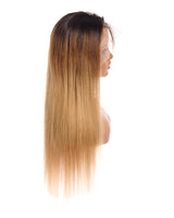 Next Day Hair - 13"x6" Straight Frontal Lace Wig Dipped in Gold Color