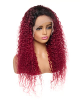 Next Day Hair - Bohemian Frontal Lace Wig Dipped in Wine Color