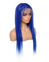 Next Day Hair - Straight Frontal Lace Wig Blue Color