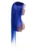 Next Day Hair - Straight Frontal Lace Wig Blue Color
