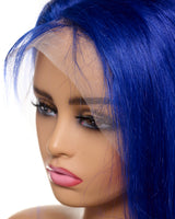 Next Day Hair - Straight Frontal Lace Wig Blue Color