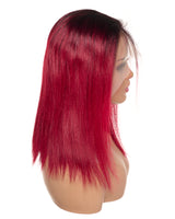 Next Day Hair - Straight Frontal Lace Wig Dipped in Wine Color