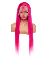 Next Day Hair - Straight Frontal Lace Wig Fushia Color