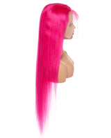 Next Day Hair - Straight Frontal Lace Wig Fushia Color