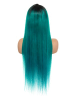 Next Day Hair - Straight Frontal Lace Wig Green Ombre Color