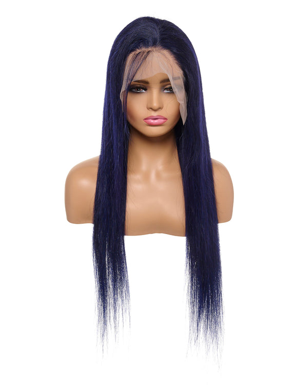 Next Day Hair - Straight Frontal Lace Wig Midnight Blue Color