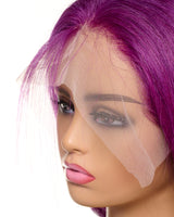 Next Day Hair - Straight Frontal Lace Wig Purple Color