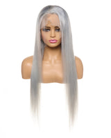 Next Day Hair - Straight Frontal Lace Wig Silver Color