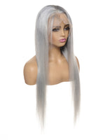 Next Day Hair - Straight Frontal Lace Wig Silver Color
