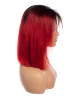 Next Day Hair - 13"x6" Straight Frontal Lace Wig T1B/Red Color