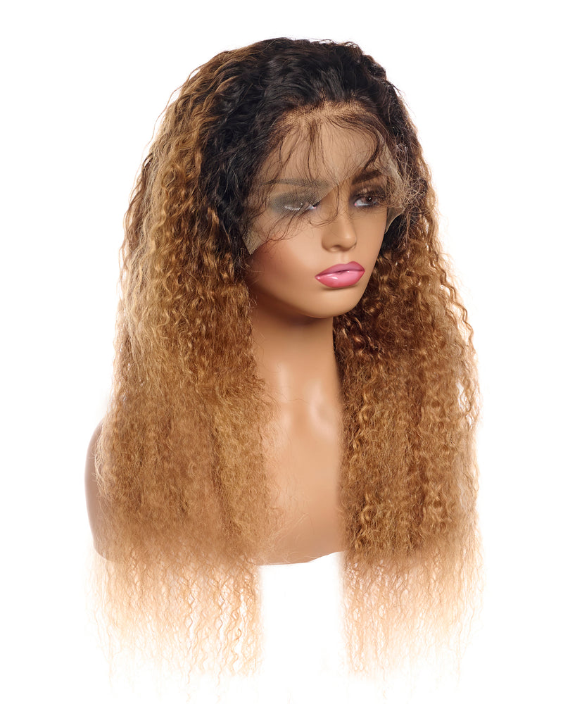 Next Day Hair - 13"x4" Bohemian Frontal Lace Wig Dipped in Gold Color