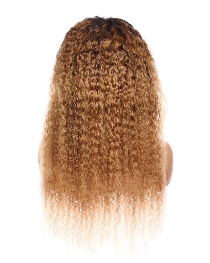 Next Day Hair - 13"x4" Bohemian Frontal Lace Wig Dipped in Gold Color