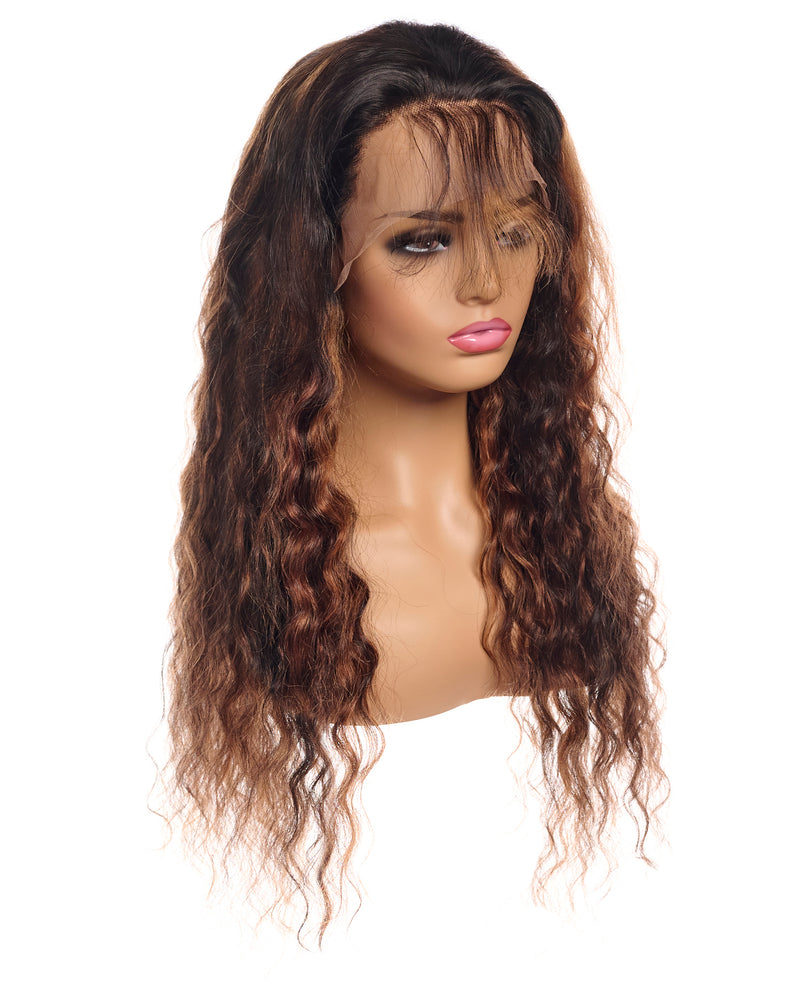 Next Day Hair - 13"x4" Malaysian Wave Frontal Lace Wig Chestnut Color