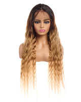 Next Day Hair - 13"x4" Malaysian Wave Frontal Lace Wig Dipped in Gold Color