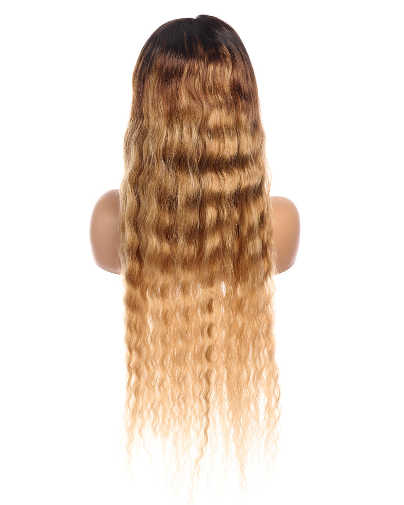 Next Day Hair - 13"x4" Malaysian Wave Frontal Lace Wig Dipped in Gold Color