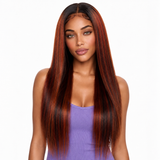 Next Day Hair - Straight Transparent Lace Wig Red Fox Color