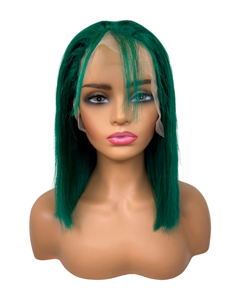 Next Day Hair - Straight Frontal Lace Wig Green Color