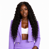 Next Day Hair - Deep Wave Transparent Lace Wig Natural Color