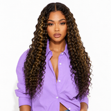 Next Day Hair - Deep Wave Transparent Lace Wig P4/27 Color