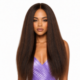 Next Day Hair - Kinky Straight Transparent Lace Wig In Chocolate Color
