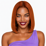 Next Day Hair - Straight Transparent Lace Wig Ginger Color