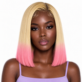 Next Day Hair - Straight Transparent Lace Wig Ukrainian Pink Color