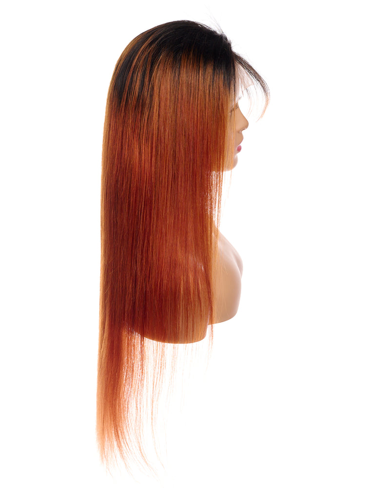 Next Day Hair - 13"x4" Straight Frontal Lace Wig T1B/Ginger Color