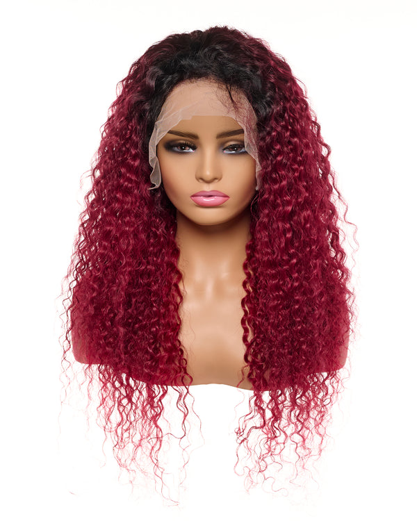 Next Day Hair - Bohemian Frontal Lace Wig Dipped in Wine Color