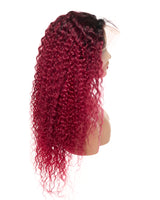 Next Day Hair - Bohemian Frontal Lace Wig Dipped in Wine Color