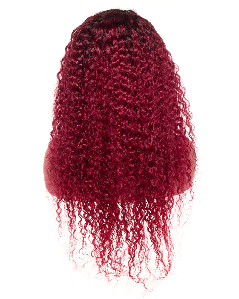 Next Day Hair - Bohemian Frontal Lace Wig Dipped in Wine Color