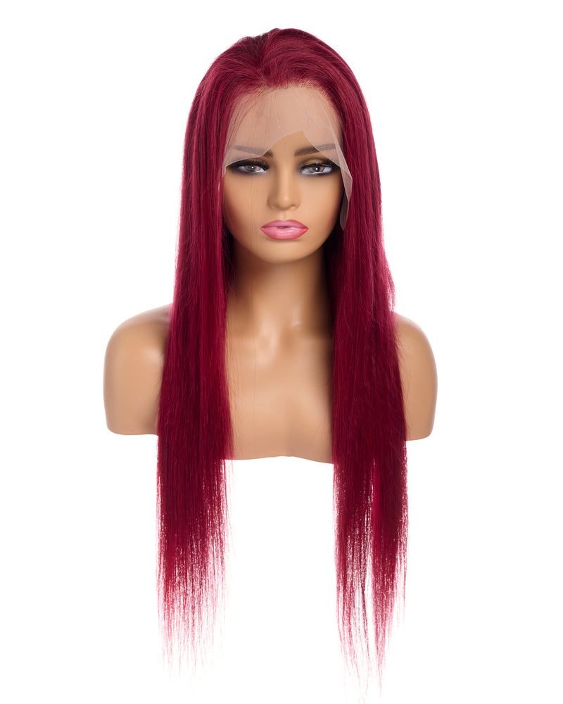 Next Day Hair - 13"x6" Straight Frontal Lace Wig Burgandy Color