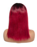 Next Day Hair - Straight Frontal Lace Wig Dipped in Wine Color