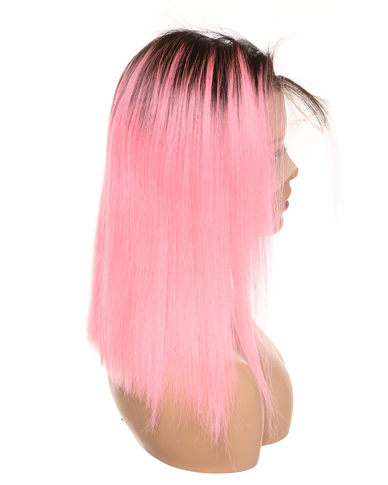 Next Day Hair - Straight Frontal Lace Wig In Pink Color