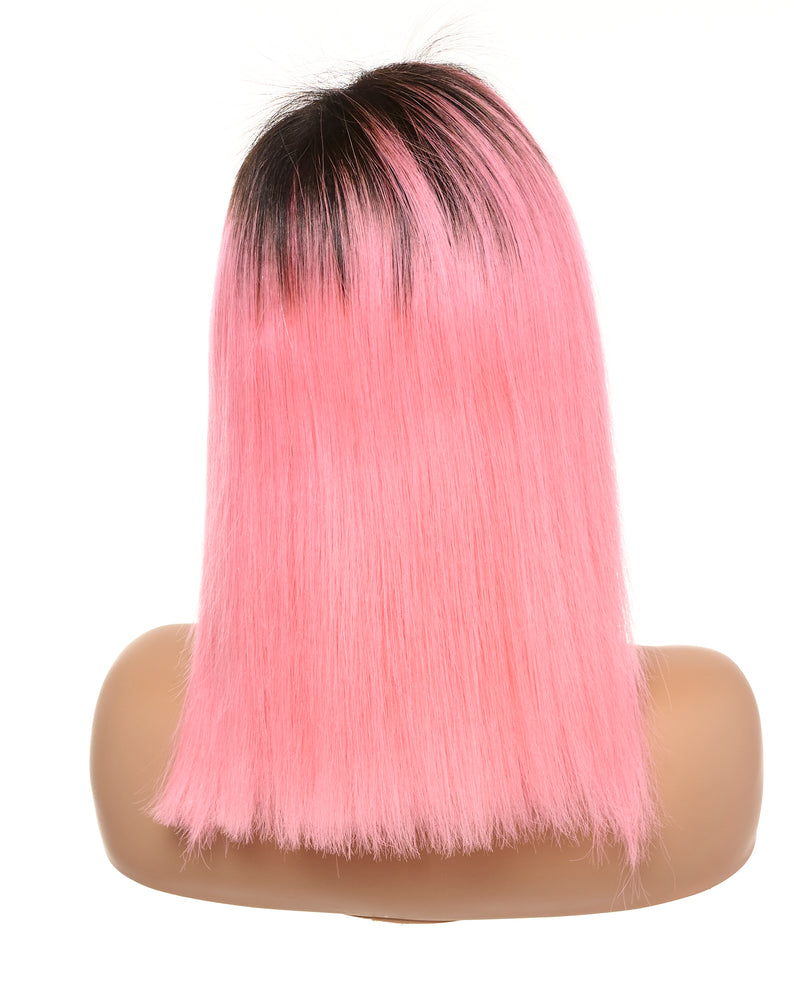 Next Day Hair - Straight Frontal Lace Wig In Pink Color