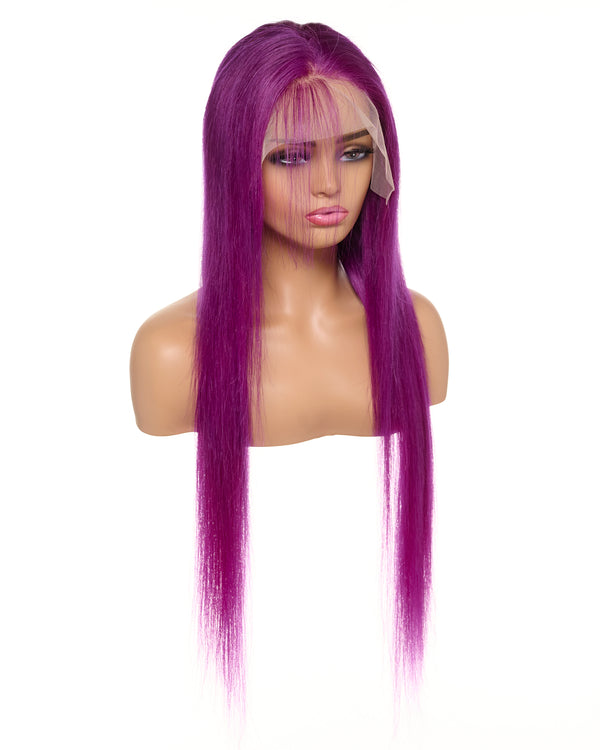 Next Day Hair - Straight Frontal Lace Wig Purple Color