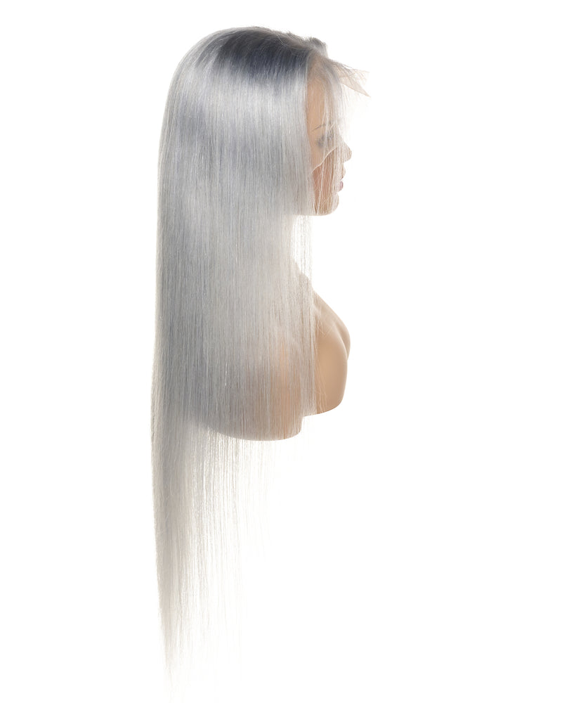 Next Day Hair - Straight Frontal Lace Wig Silver Color