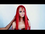 Next Day Hair - 13"x6" Straight Frontal Lace Wig Red Color